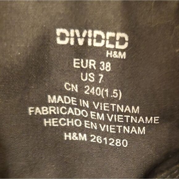 H&M Divided Y2K Platform Heel Lug Sole Canvas Lace Up Ankel Boots Size 7 - Picture 2 of 9